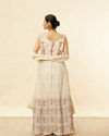 Soft Cream Floral Printed Sequined Dress image number 4